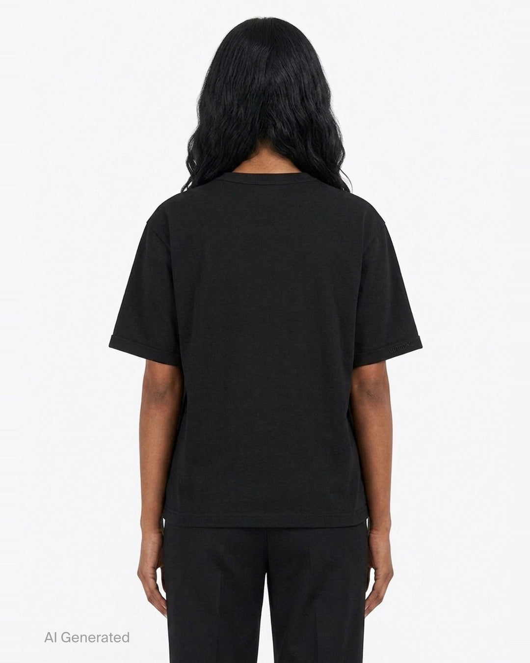 Black Logo Pin-Tucked Tee | We11done | Club21 - back