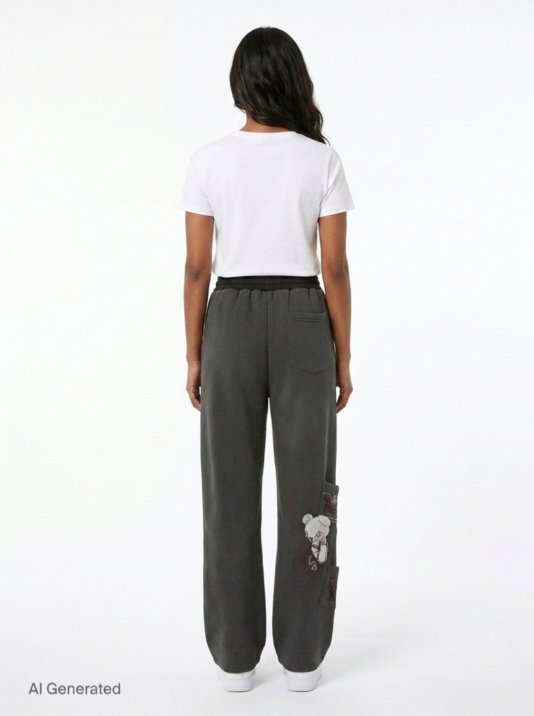 Charcoal Washed Doodle Teddy Sweatpants | We11done | Club21 - back
