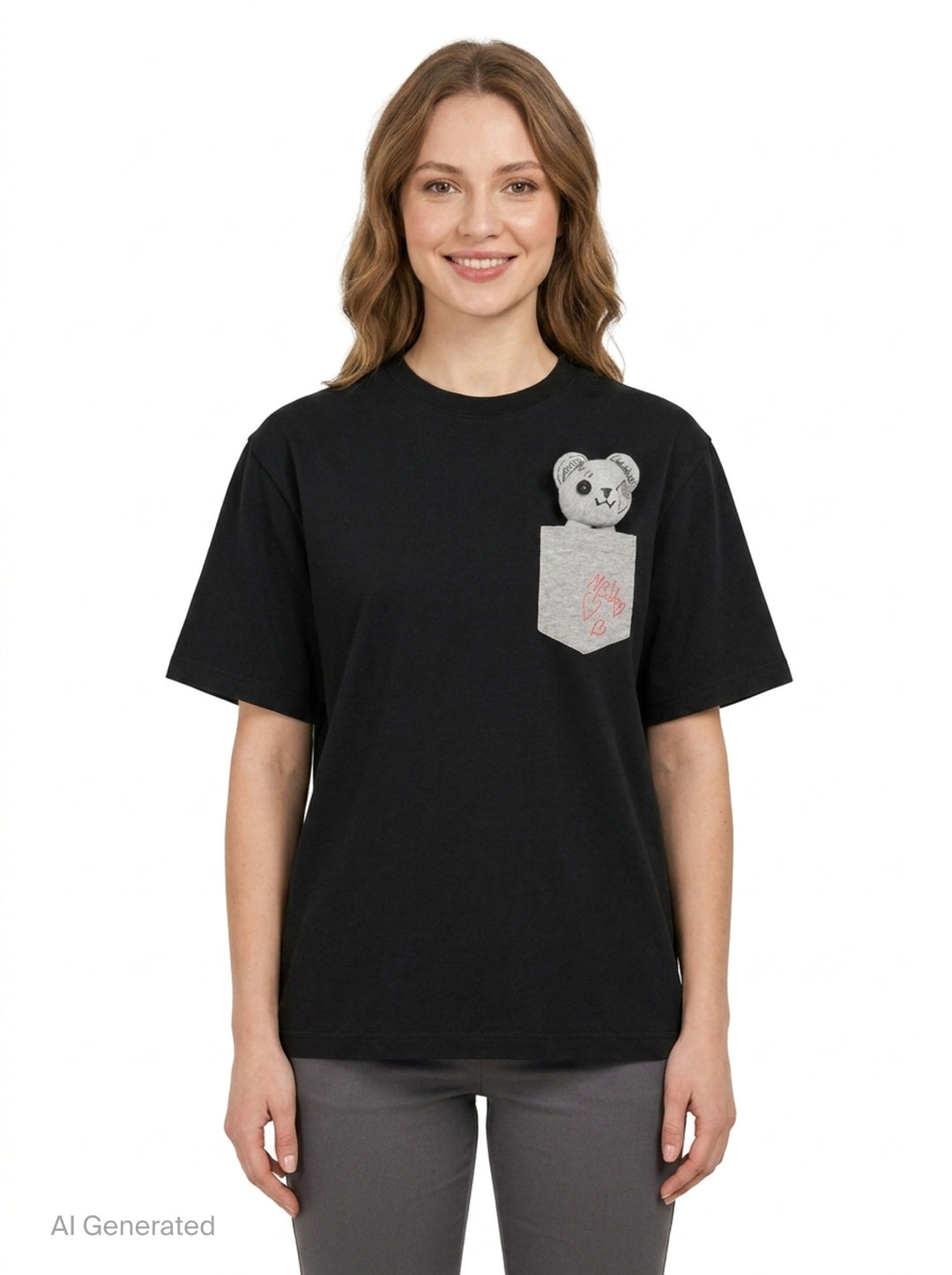 Doodle Teddy Pocket Tee | We11done | Club21 - front