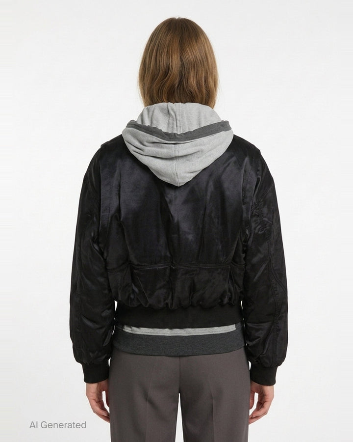 Double Hoodie Bomber Jacket | We11done | Club21 - back