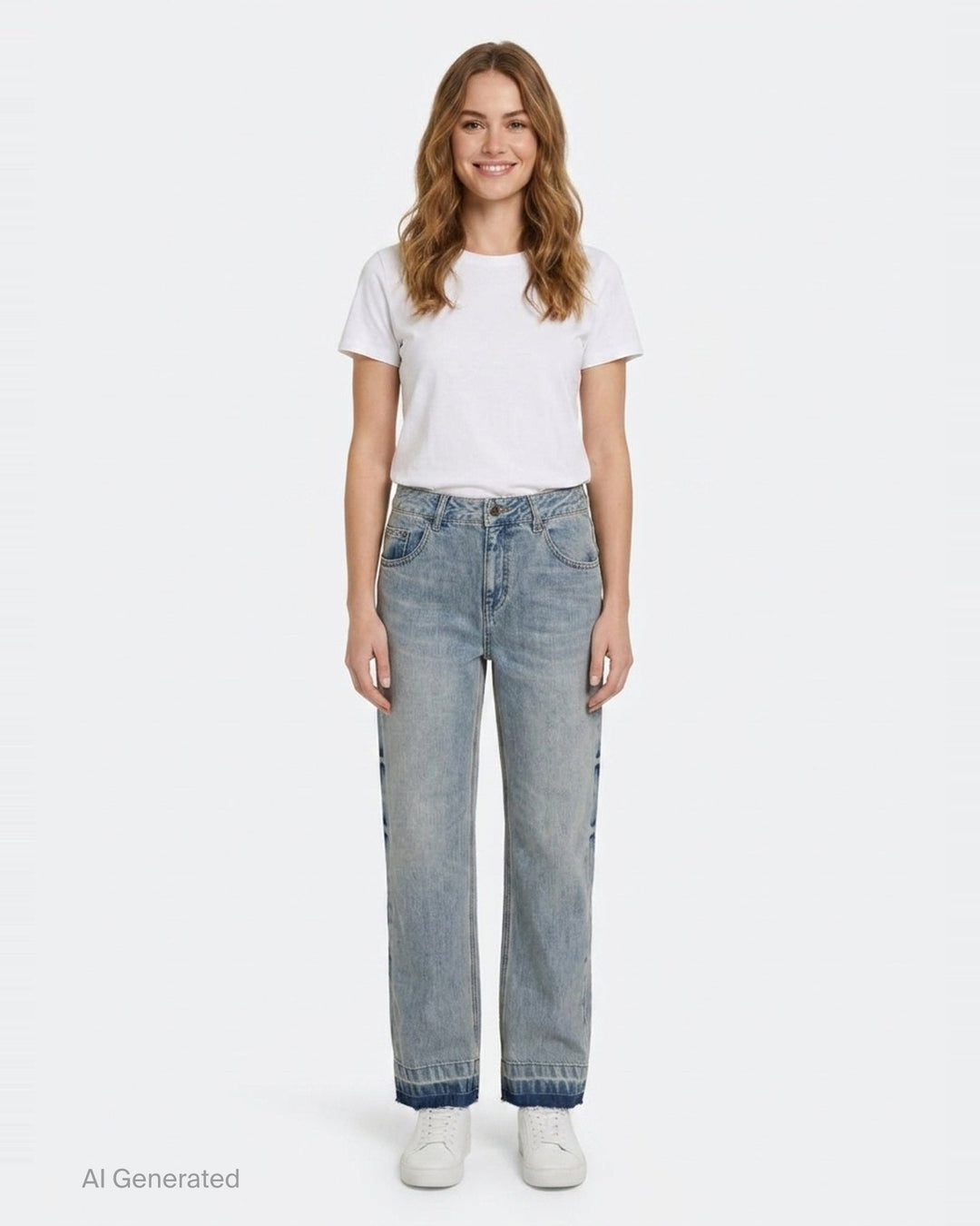 Faded Wash Hem Jeans | We11done | Club21 - front
