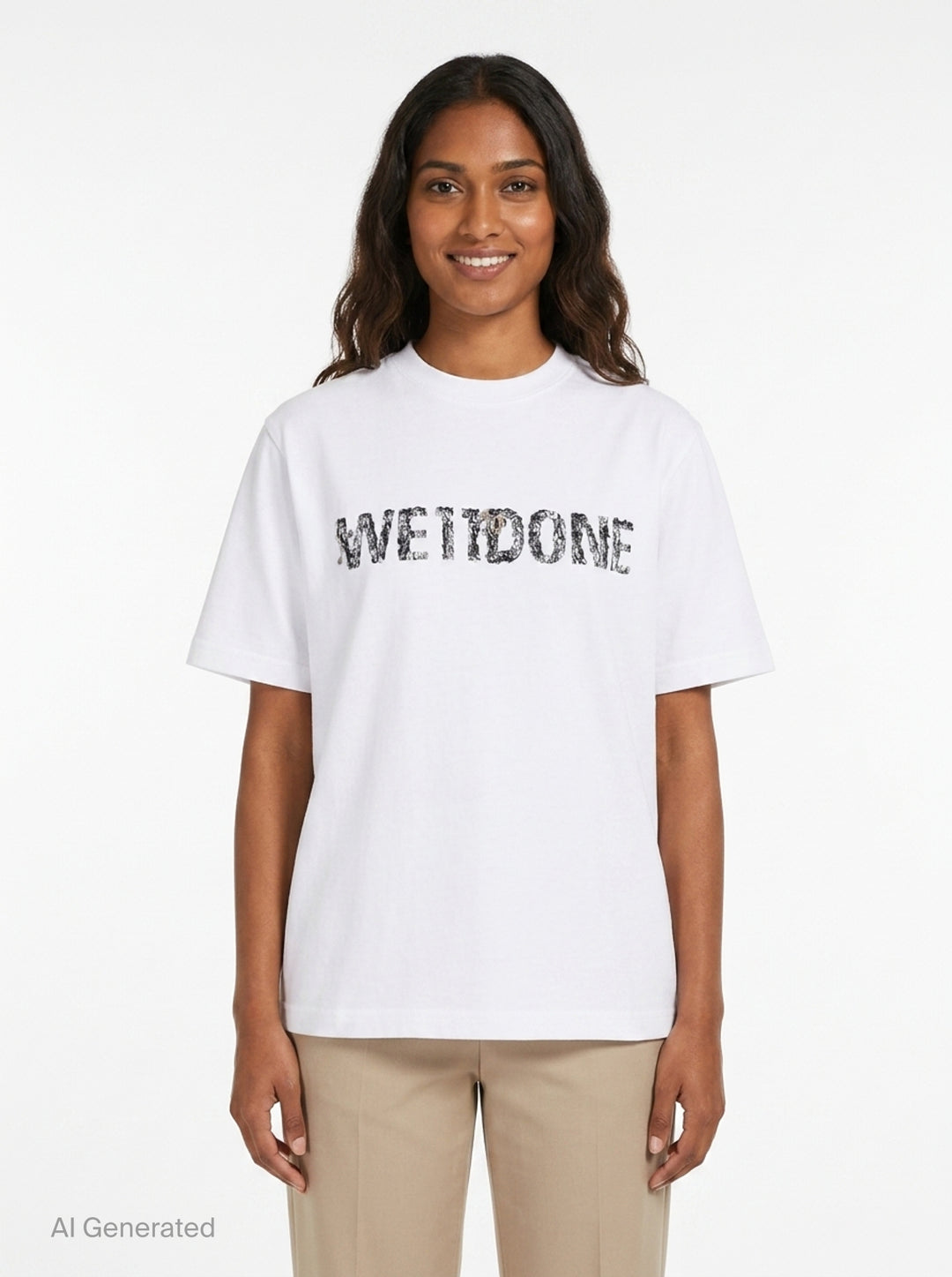 Lace Pattern Logo Tee | We11done | Club21 - front