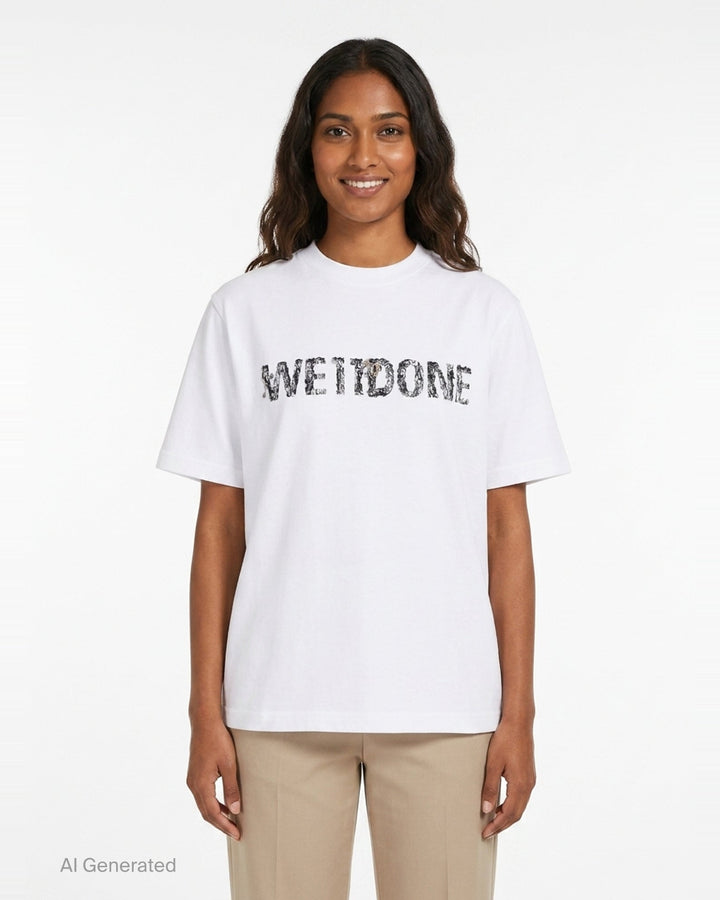 Lace Pattern Logo Tee | We11done | Club21 - front