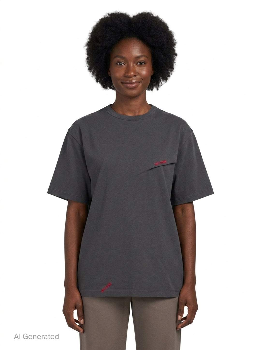 Logo Pin-Tucked Tee | We11done | Club21 - front