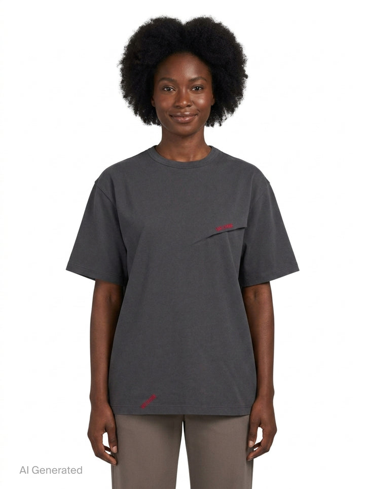 Logo Pin-Tucked Tee | We11done | Club21 - front