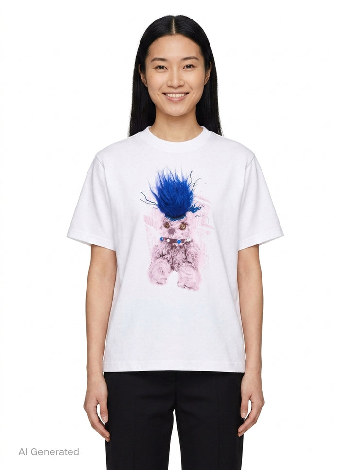 Pink Punk Teddy Tee | We11done | Club21 - front