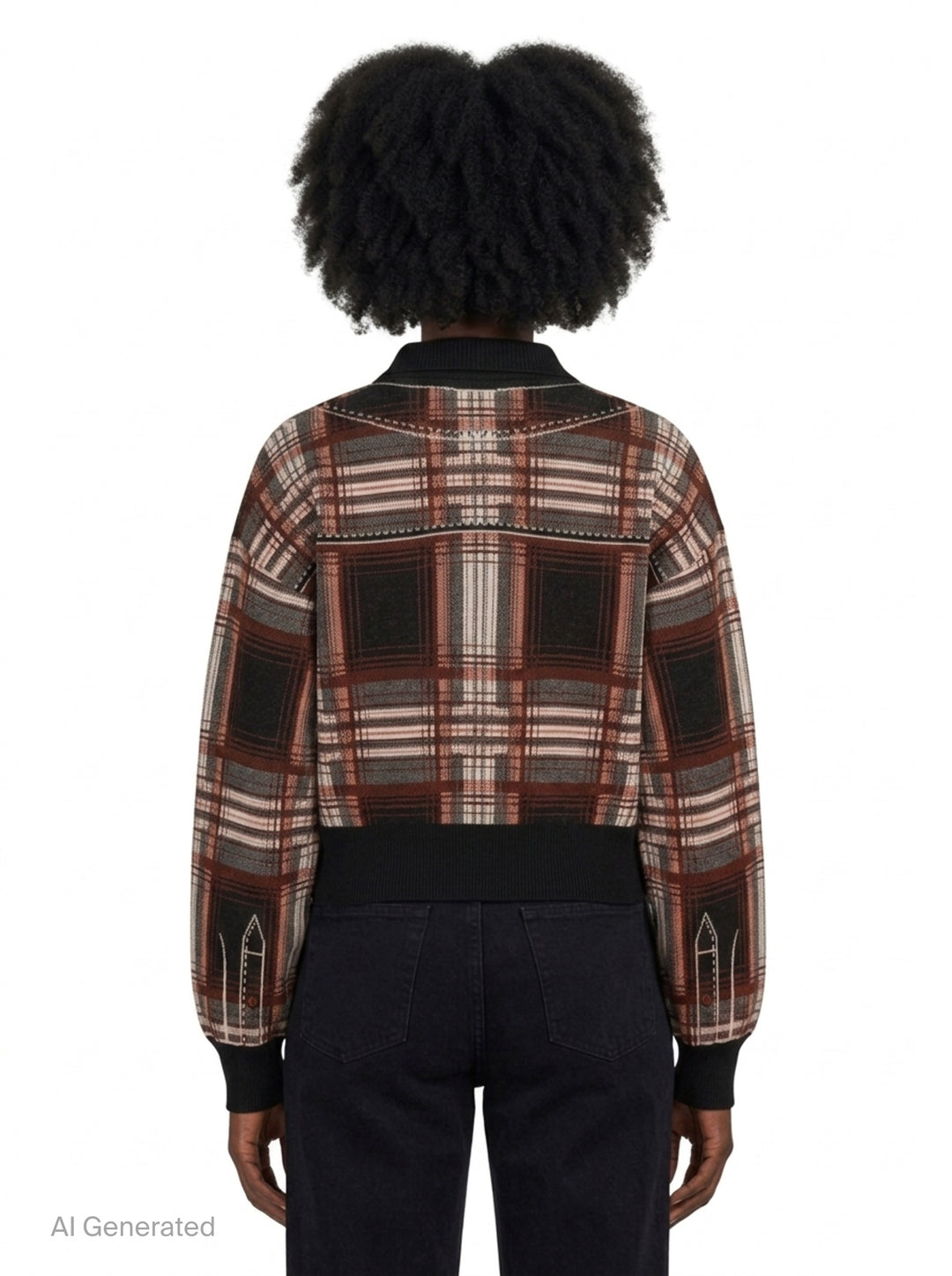 Plaid Knit Cardigan Jacket | We11done | Club21 - back