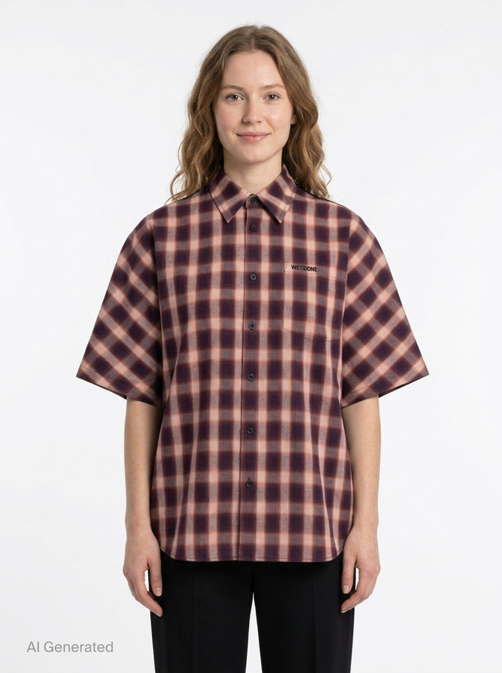 Red Dolman Short Sleeve Shirt | We11done | Club21 - front