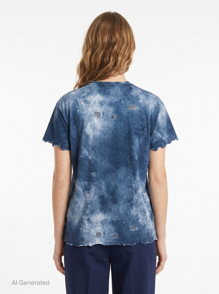 Trompe L'Oeil Denim Print Tee | We11done | Club21 - back