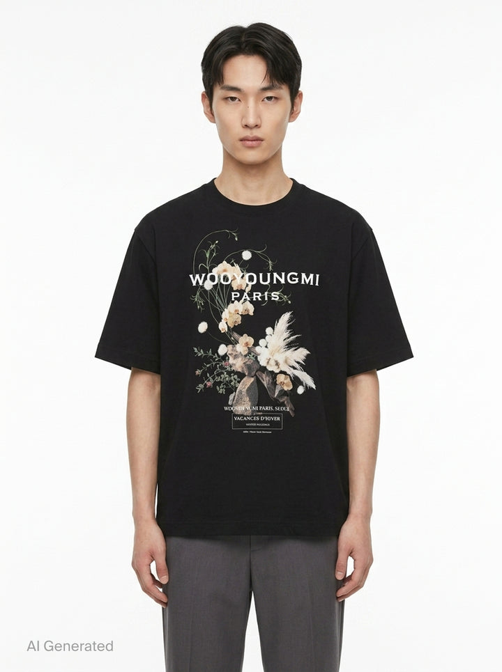 Back Flower Print Tee | Wooyoungmi | Club21 - front