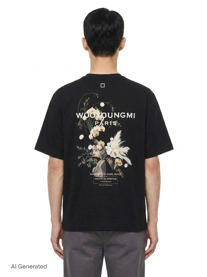 Back Flower Print Tee | Wooyoungmi | Club21 - back