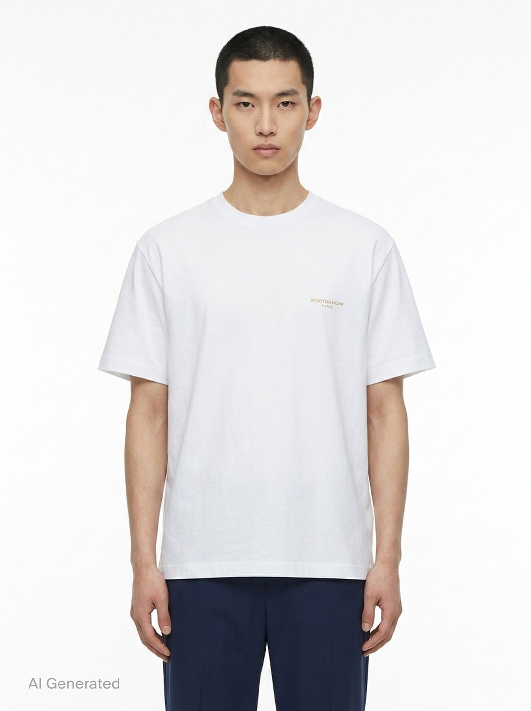 Fuzzy Embroidery Logo Tee | Wooyoungmi | Club21 - front