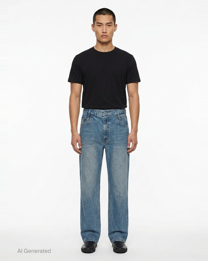Light Blue Wash Jeans | Wooyoungmi | Club21 - front
