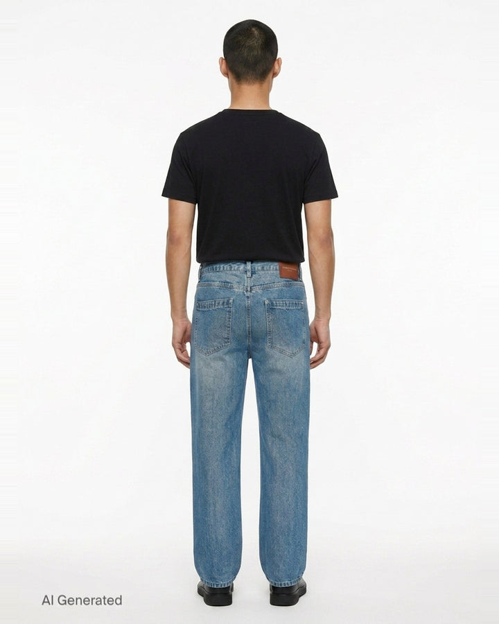 Light Blue Wash Jeans | Wooyoungmi | Club21 - back