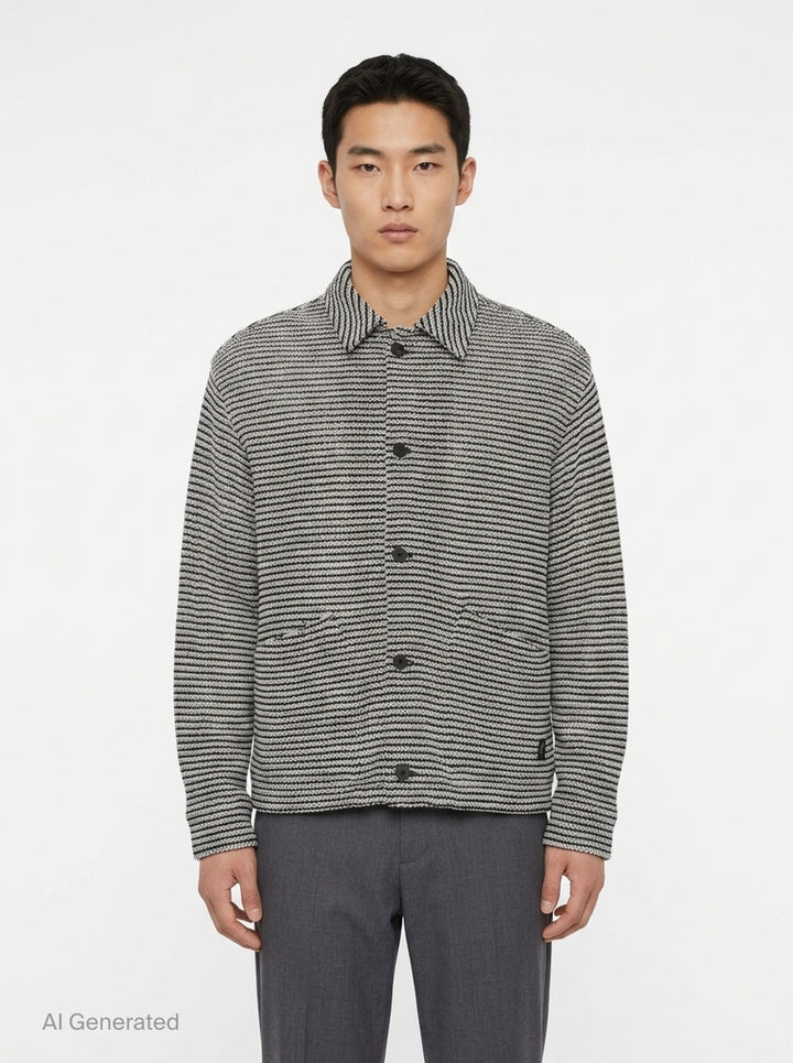 Textured Knit Shirt Jacket | Wooyoungmi | Club21 - front