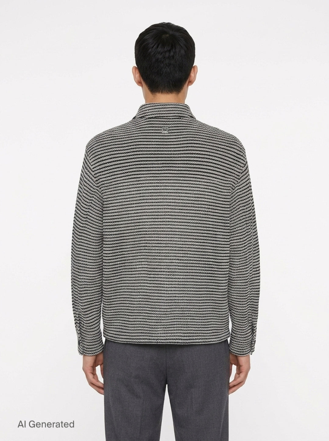 Textured Knit Shirt Jacket | Wooyoungmi | Club21 - back