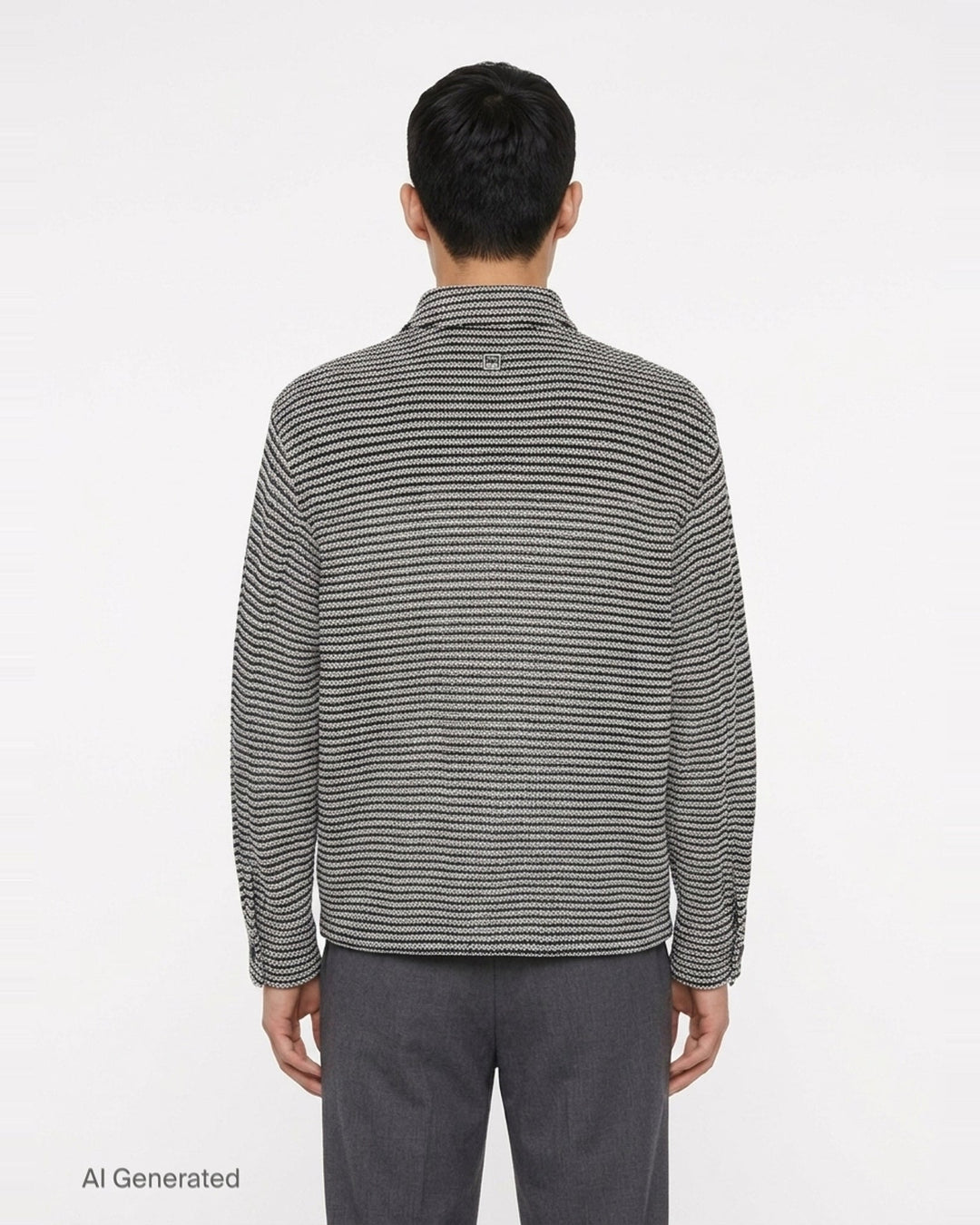 Textured Knit Shirt Jacket | Wooyoungmi | Club21 - back