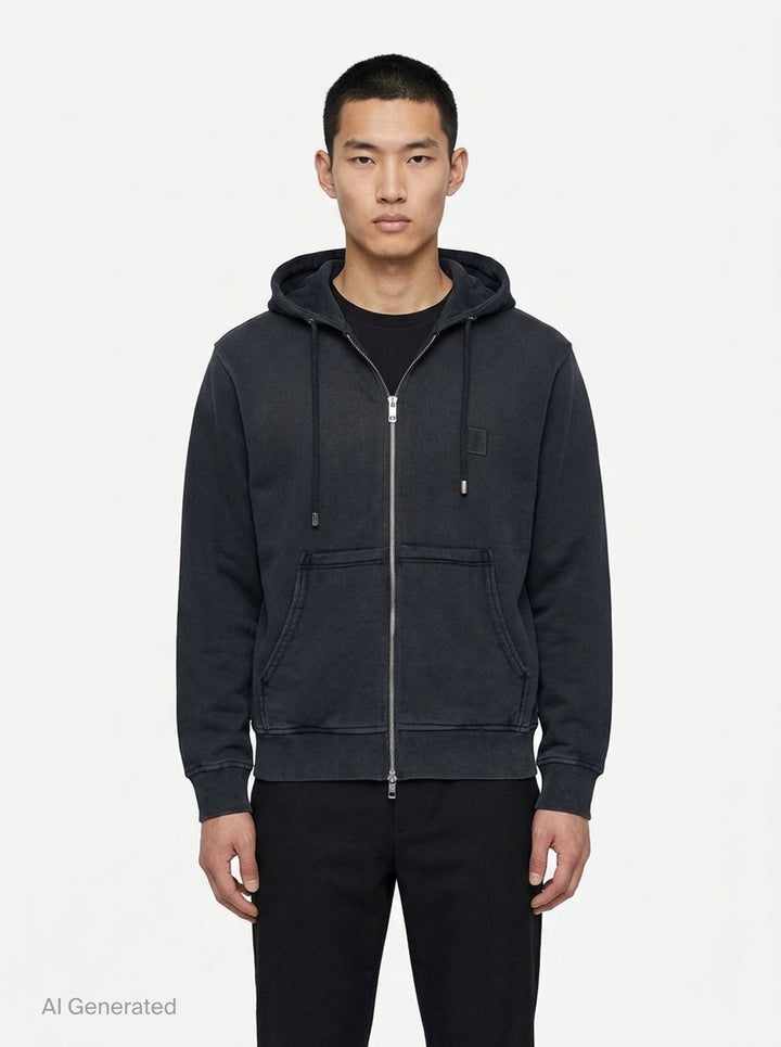 Washed Zip Up Hoodie | Wooyoungmi | Club21 - front