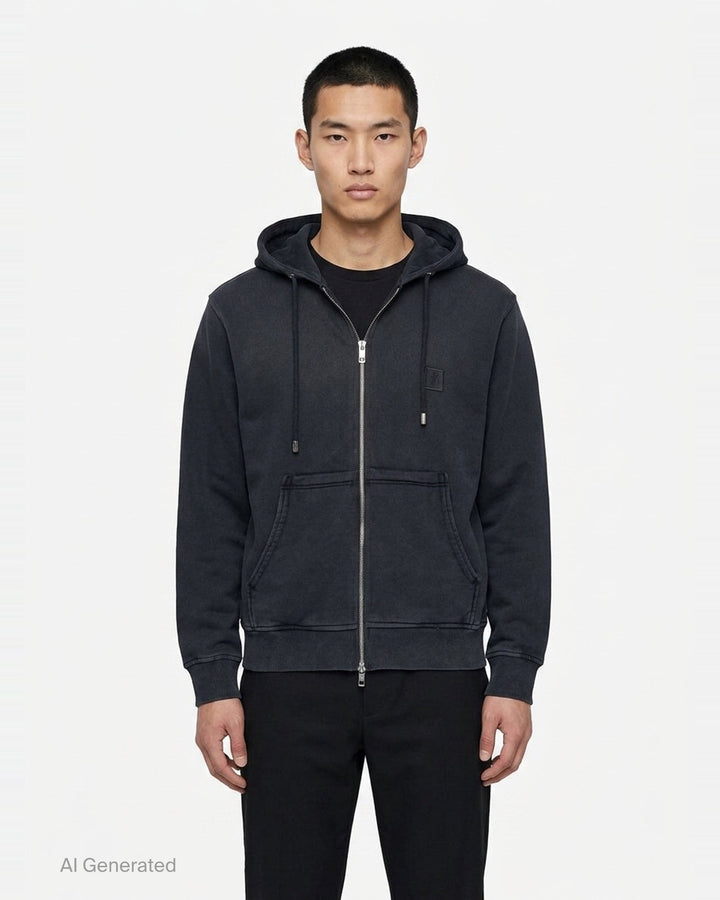 Washed Zip Up Hoodie | Wooyoungmi | Club21 - front
