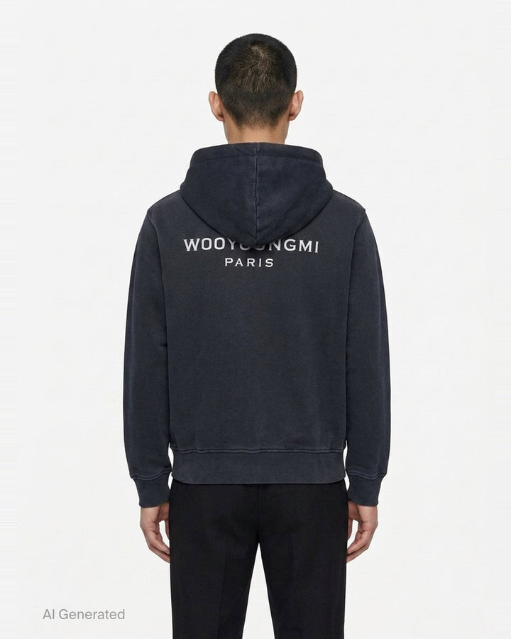 Washed Zip Up Hoodie | Wooyoungmi | Club21 - back
