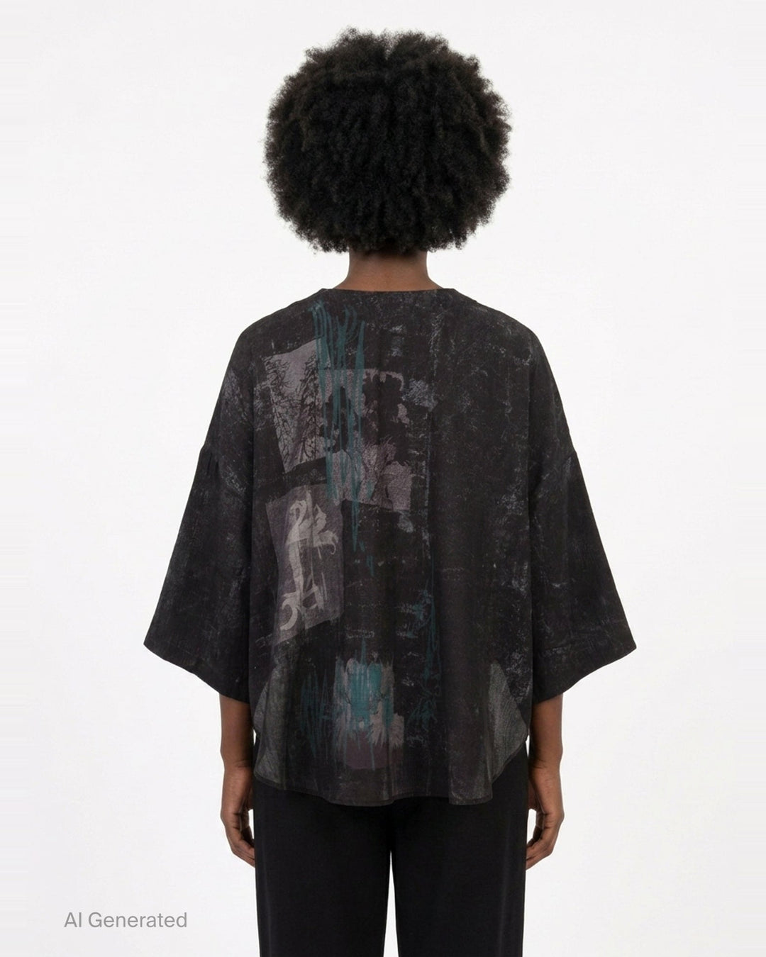 Abstract Print Half Sleeve Blouse | Y's | Club21 - back