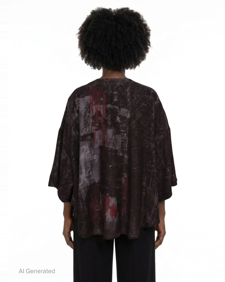 Abstract Print Half Sleeve Blouse | Y's | Club21 - back