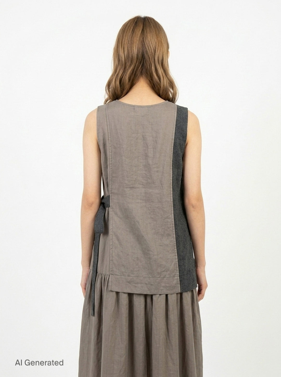 Combination Sleeveless Midi Dress | Y's | Club21 - back