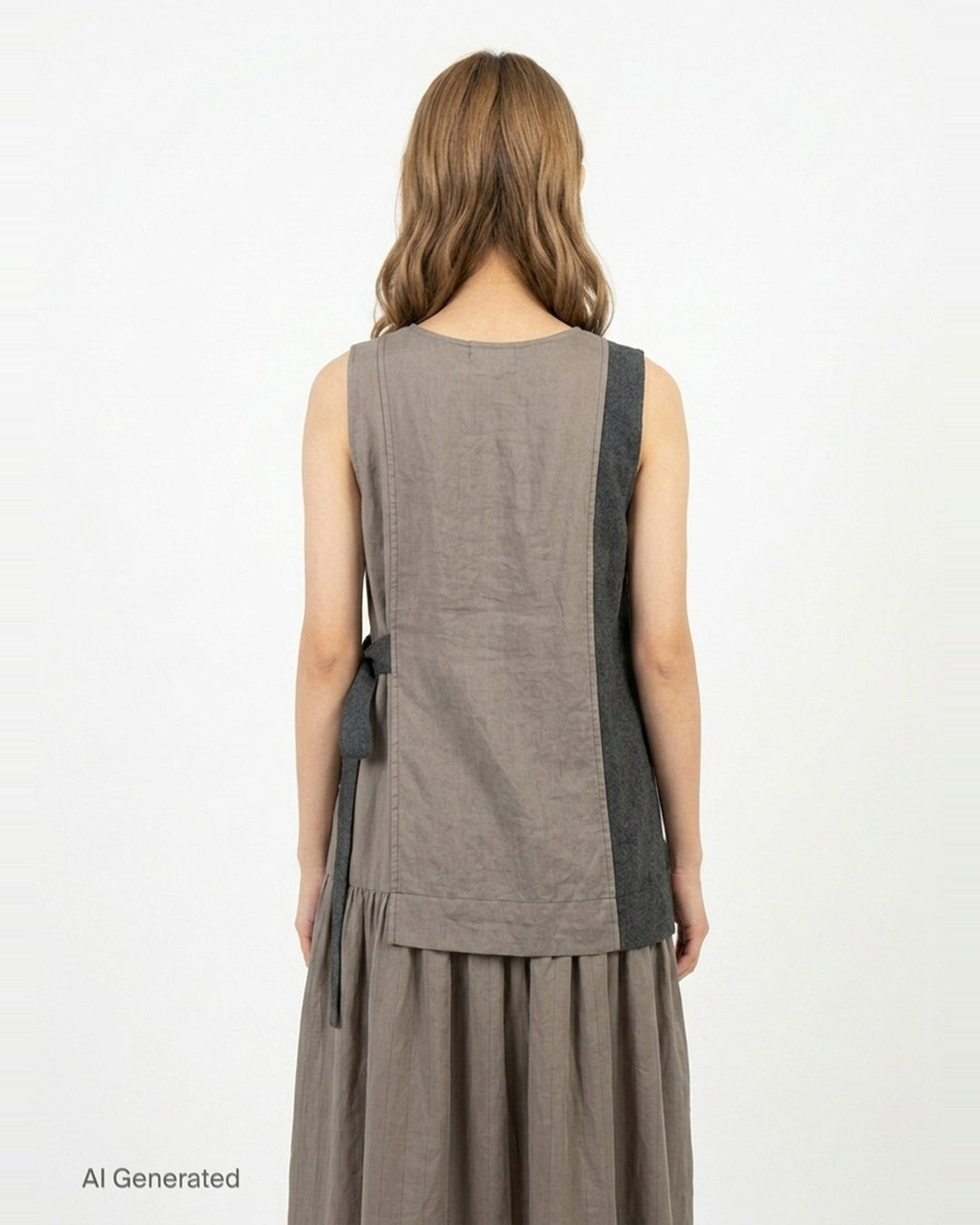 Combination Sleeveless Midi Dress | Y's | Club21 - back