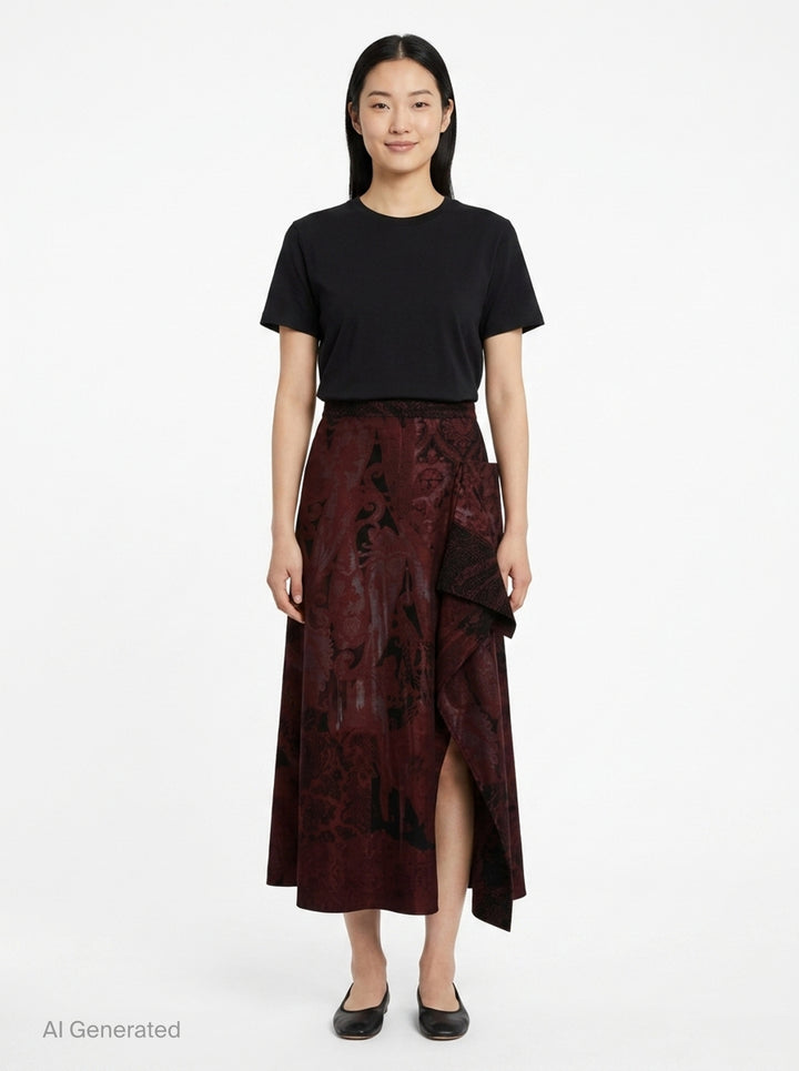 Drape Midi Skirt | Y's | Club21 - front