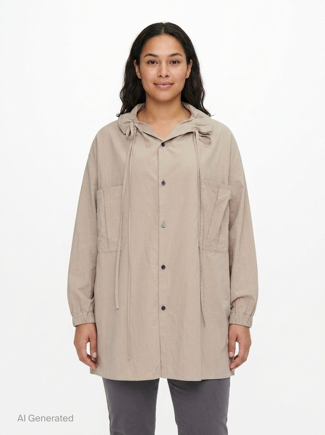 Gather Collar Hooded Coat | Y's | Club21 - front