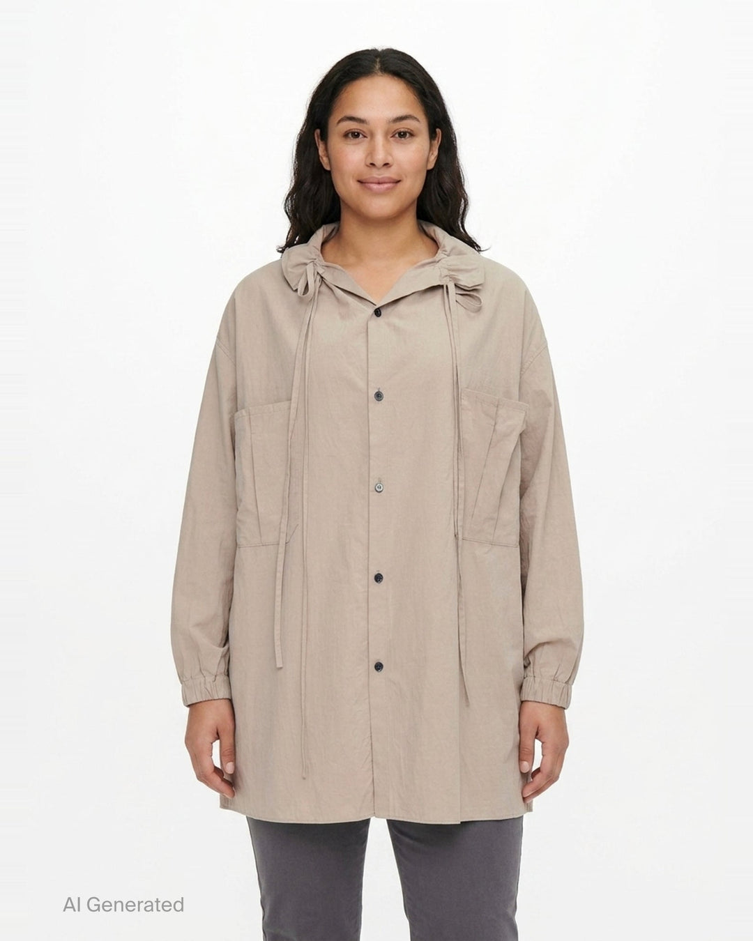 Gather Collar Hooded Coat | Y's | Club21 - front