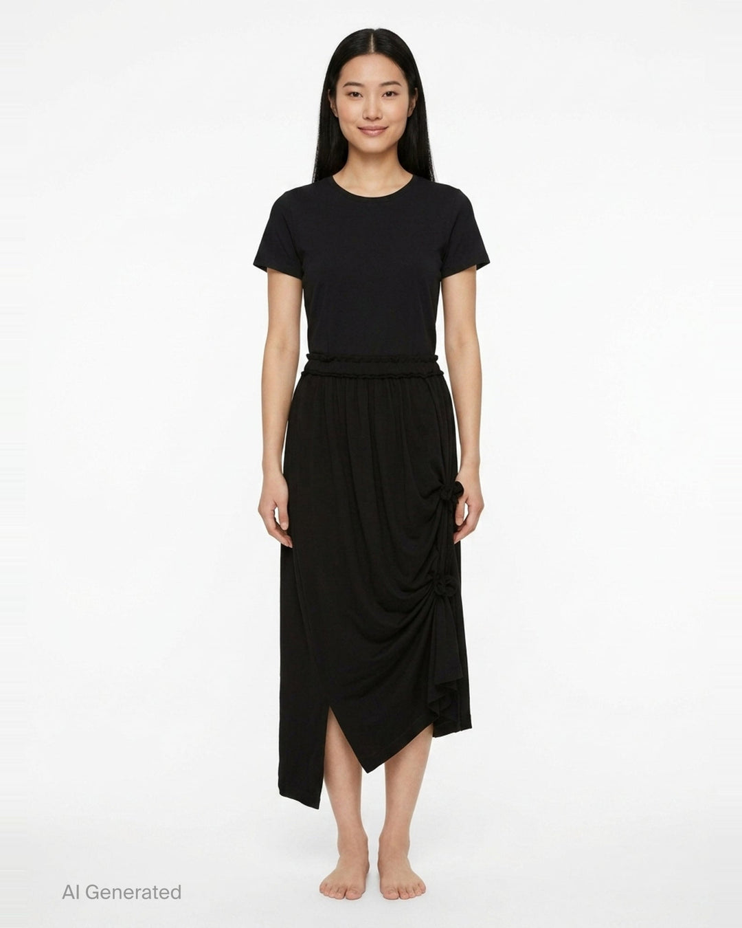 Lace-Up String Asymmetric Skirt | Y's | Club21 - front