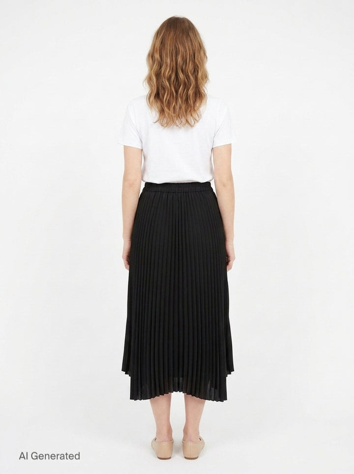 Pleated Uneven Midi Skirt | Y's | Club21 - back