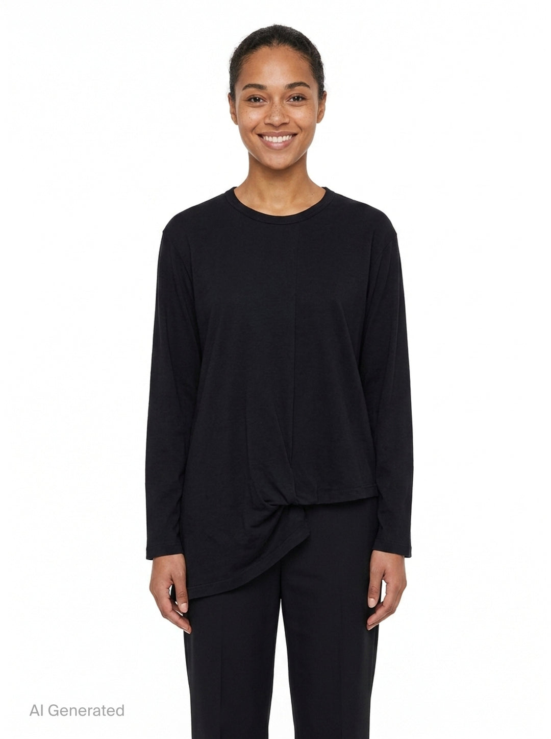 Asymmetric Hem Long Sleeve Tee | Yohji Yamamoto | Club21 - front