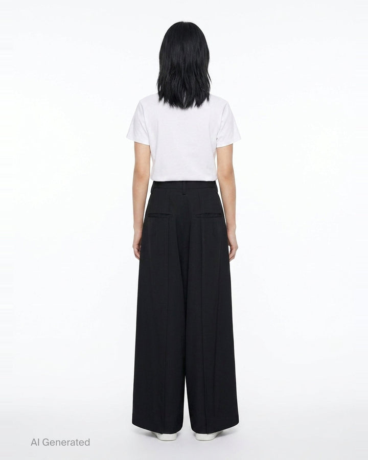 Backside Tuck Baggy Pants | Yohji Yamamoto | Club21 - back
