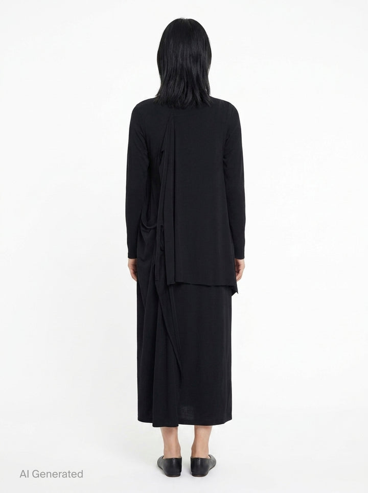 Binder Draped Dress | Yohji Yamamoto | Club21 - back