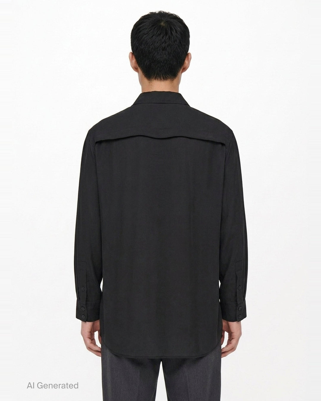 Chest Detail Long Sleeve Shirt | Yohji Yamamoto | Club21 - back