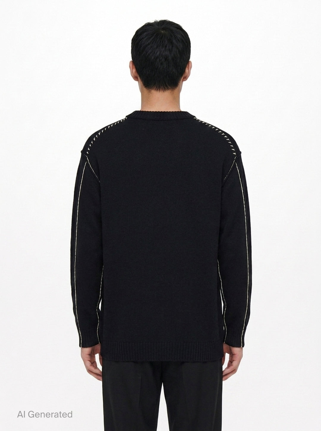Embroidery Round Neck Sweater | Yohji Yamamoto | Club21 - back
