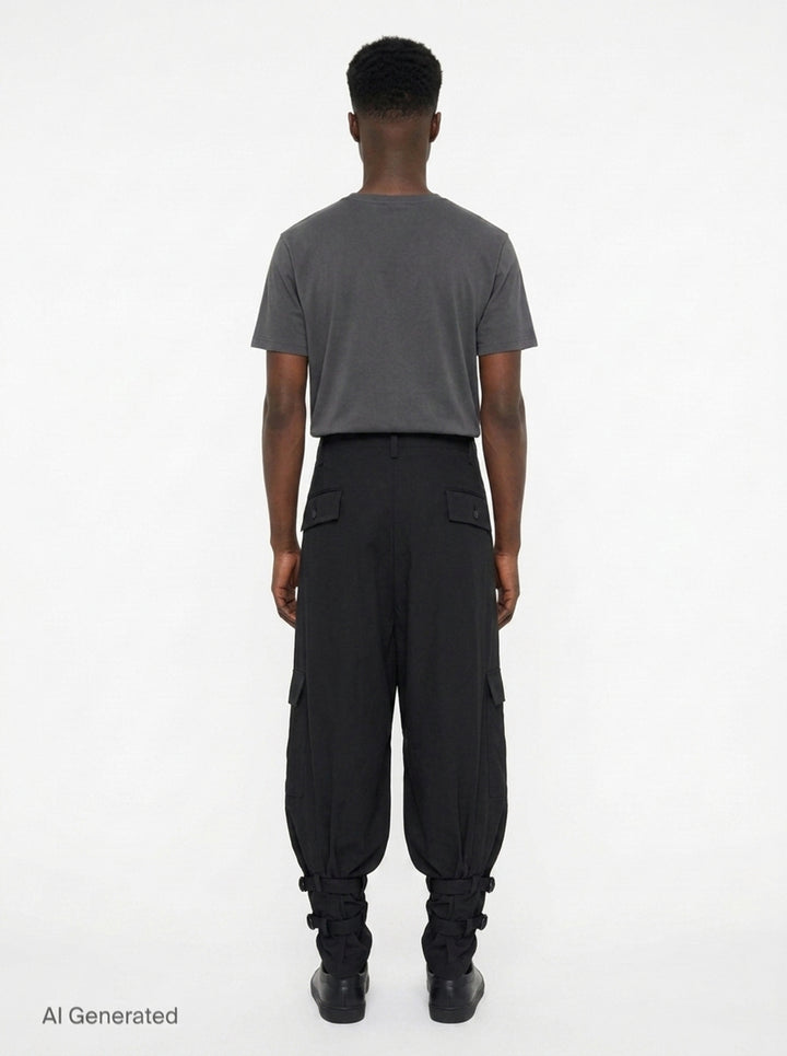 Knee Panel Work Pants | Yohji Yamamoto | Club21 - back