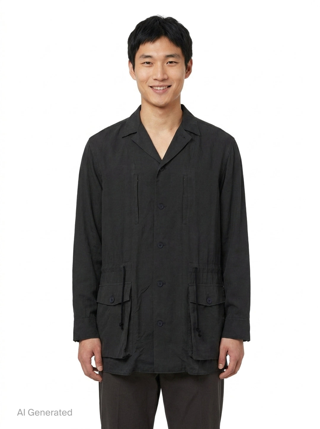 Open Collar Waist String Blouson | Yohji Yamamoto | Club21 - front