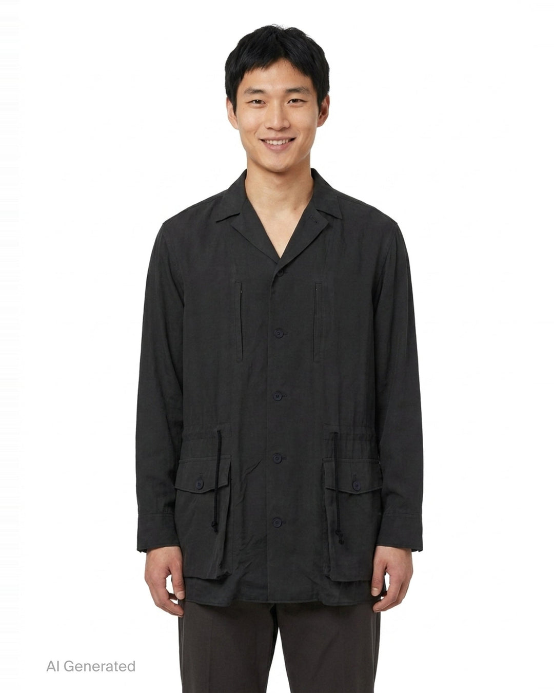 Open Collar Waist String Blouson | Yohji Yamamoto | Club21 - front