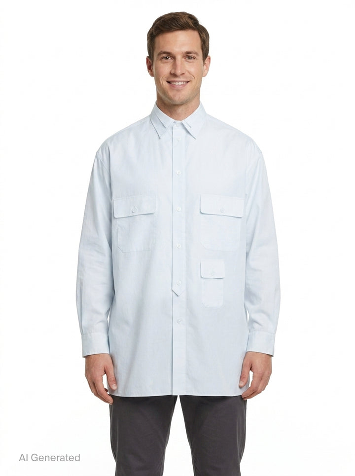Pen Pocket Double Collar Long Sleeve Shirt | Yohji Yamamoto | Club21 - front