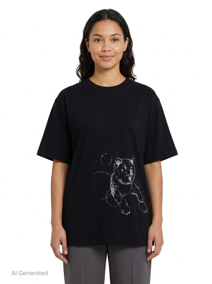 Printed Short Sleeve Tee | Yohji Yamamoto | Club21 - front