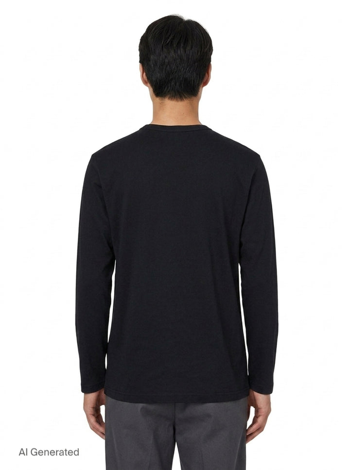 Round Neck Long Sleeve Graphic Tee | Yohji Yamamoto | Club21 - back