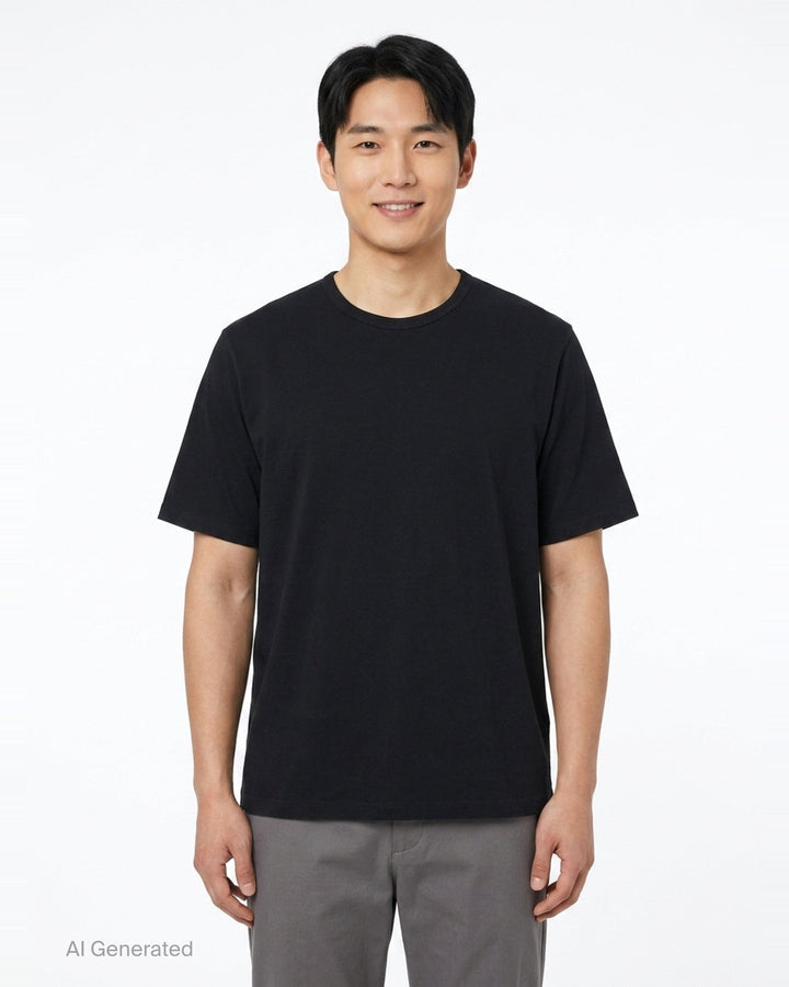 Round Neck Short Sleeve Tee | Yohji Yamamoto | Club21 - front