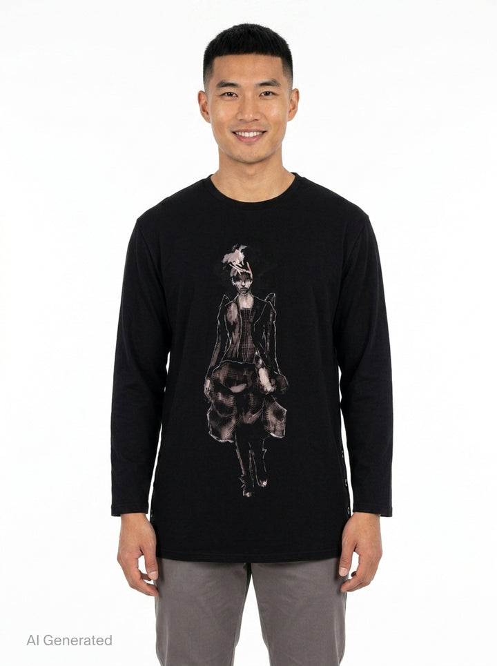 Side Slit Long Sleeve Tee | Yohji Yamamoto | Club21 - front