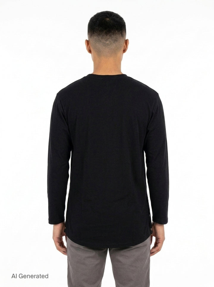 Side Slit Long Sleeve Tee | Yohji Yamamoto | Club21 - back