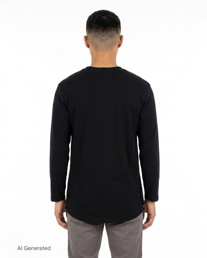 Side Slit Long Sleeve Tee | Yohji Yamamoto | Club21 - back