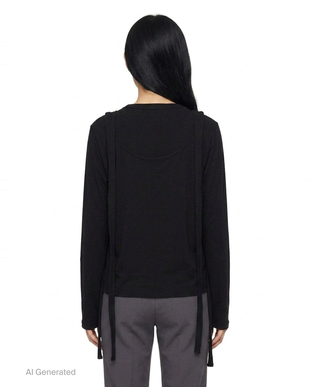 Strap Detail Long Sleeve Tee | Yohji Yamamoto | Club21 - back