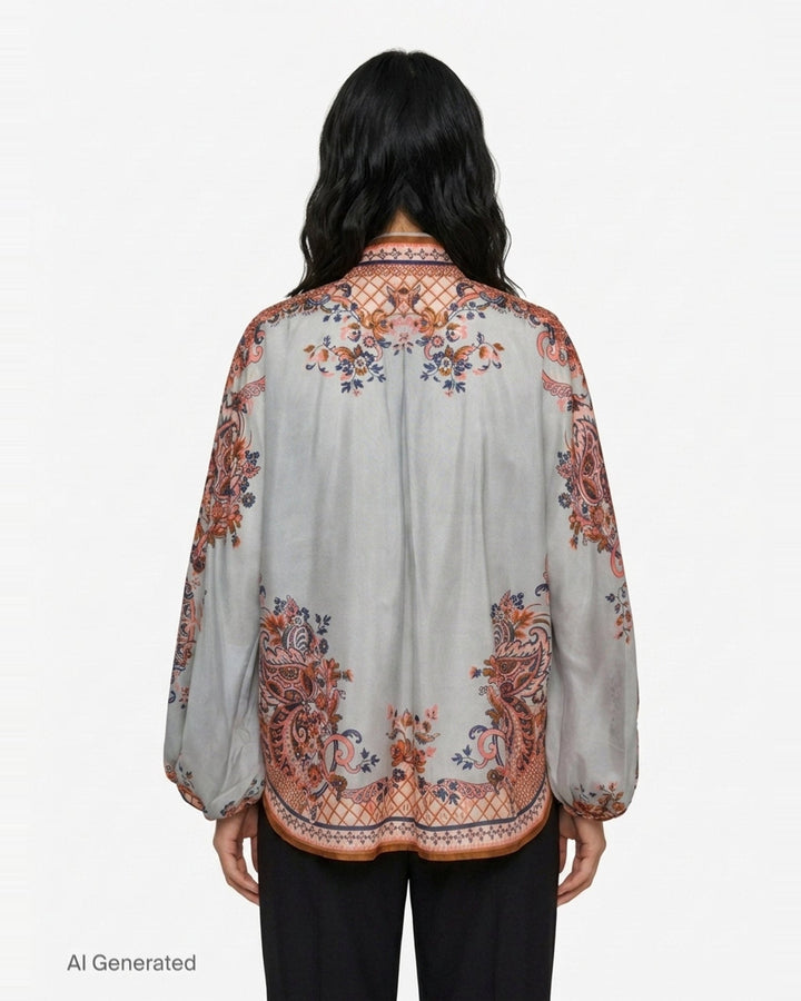 Aster Tie Neck Blouse | Zimmermann | Club21 - back